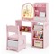 Princess Kids Vanity Desk Set with Chair and 3-Color LED Mirror